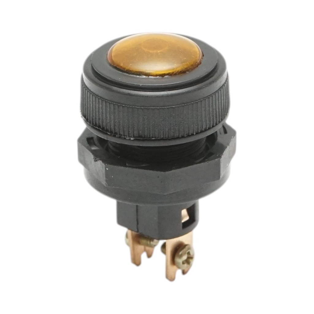 Indicator luminos galben 12V/10A–24V/5A cu 2 pini universal