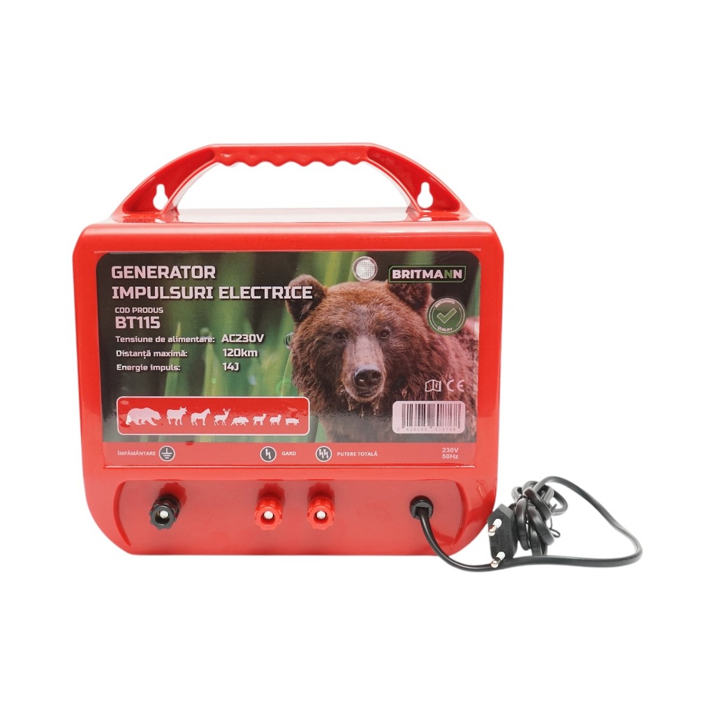 [AMAT6-126012] Aparat generator de impulsuri 14 Joule, 220V, 120 km pentru gard electric Britmann