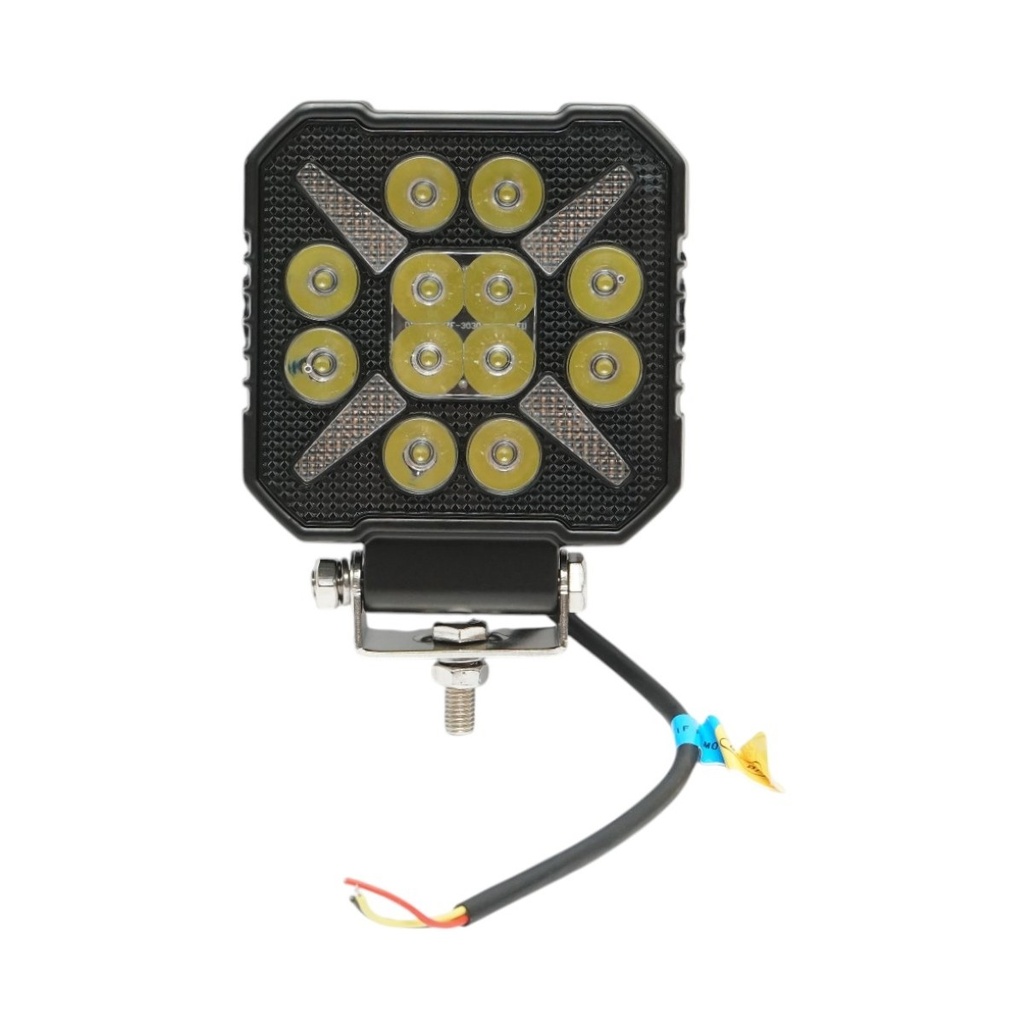 Proiector patrat LED cu DRL 9-36V, 20W alb-galben, carcasa aluminiu 103x105x33mm IP68