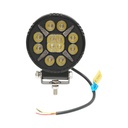 Proiector rotund LED cu DRL 9-36V, 22W alb-galben, carcasa aluminiu 108x108x38mm IP68