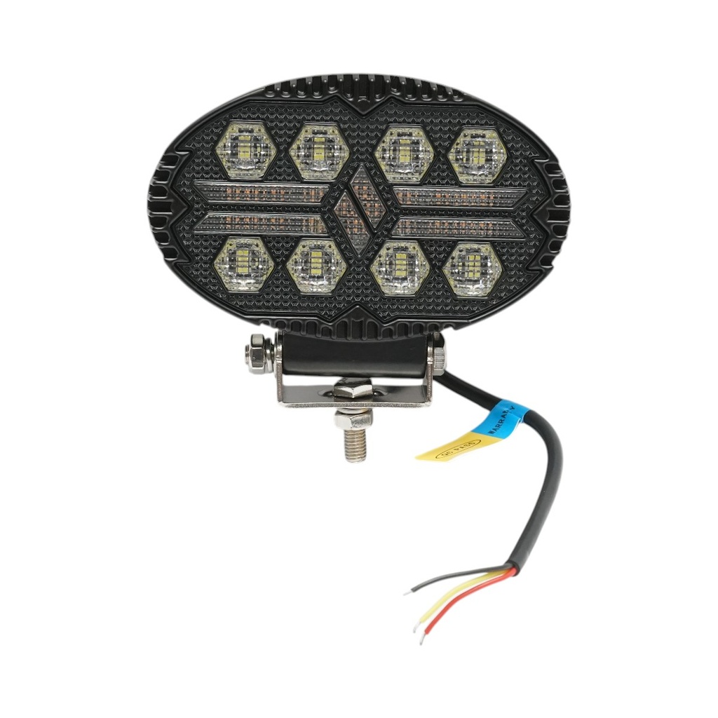 Proiector oval LED cu DRL 9-36V, 19W alb-galben, carcasa aluminiu 140x90x45mm IP68