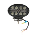 Proiector oval LED cu DRL 9-36V, 19W alb-galben, carcasa aluminiu 140x90x45mm IP68