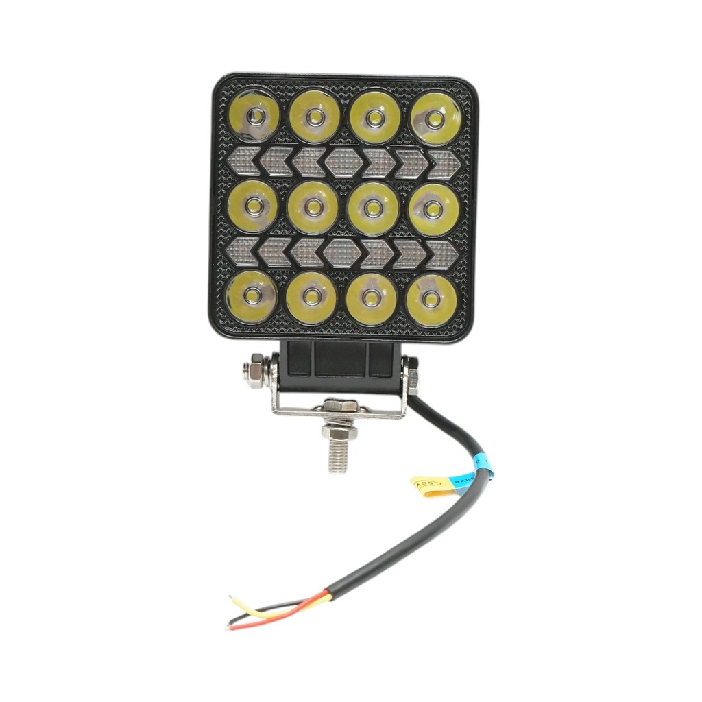 Proiector patrat LED cu DRL 9-36V, 14W alb-galben, carcasa aluminiu 103x103x40mm IP68
