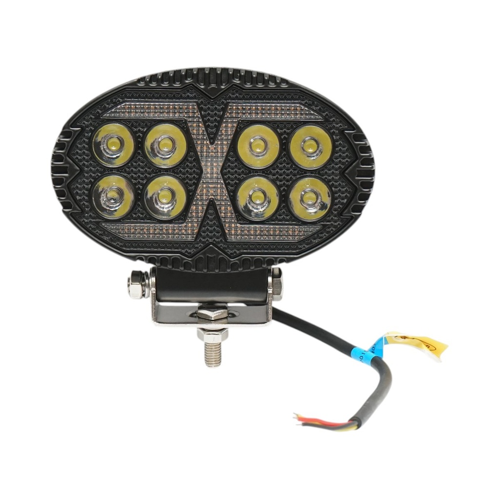 Proiector oval LED cu DRL 9-36V, 19W alb-galben, carcasa aluminiu 140x90x45mm IP68