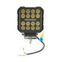 Proiector patrat LED cu DRL 9-36V, 18W alb-galben, carcasa aluminiu 108x108x35mm IP68