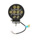 Proiector rotund LED cu DRL 9-36V, 19W alb-galben, carcasa aluminiu 108x108x38mm IP68