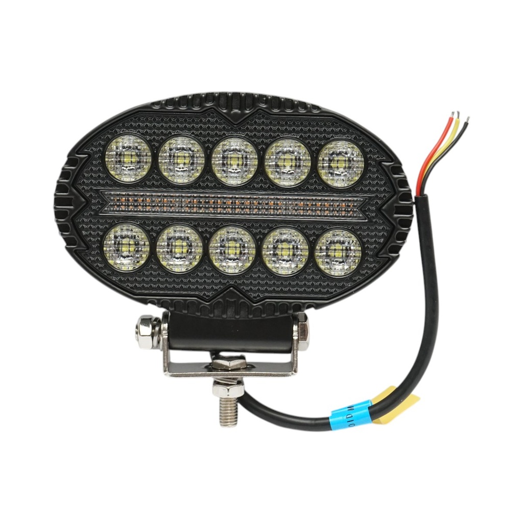 Proiector oval LED cu DRL 9-36V, 22W alb-galben, carcasa aluminiu 140x90x45mm IP68