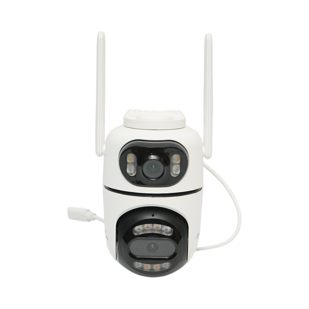 Camera de supraveghere lentila duala 4MP, P2P WIFI 2.4GHz, PTZ 360 grade, sirena, detectie umana AI si aplicatie iCSee