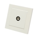 Priza TV de capat alba incastrata ABS 80x80mm