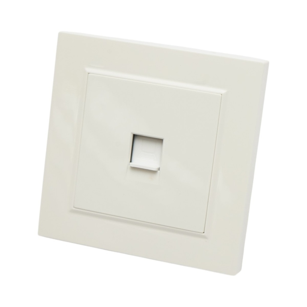 Priza internet RJ45 alba incastrata ABS 80x80mm