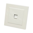 Priza internet RJ45 alba incastrata ABS 80x80mm