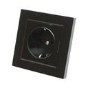 Priza schuko neagra incastrata 220V, 16A, ABS 80x80mm