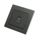 Priza internet RJ45 neagra incastrata ABS 80x80mm