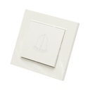 Intrerupator sonerie cu revenire alb incastrat 220V, 10AX, ABS 80x80mm
