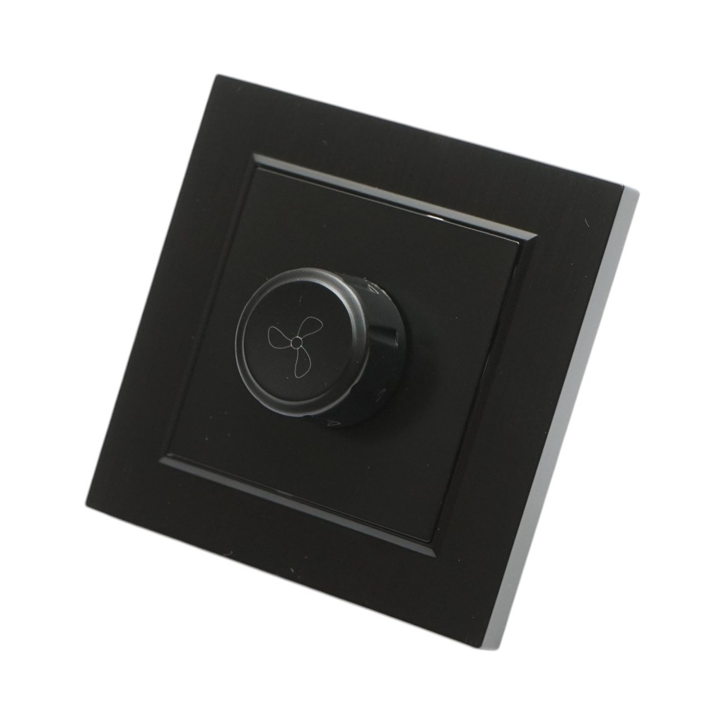Variator de tensiune ventilator negru incastrat 500W, 220V, ABS 80x80mm