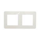 Rama dubla alba PC priza si intrerupator 150x83mm