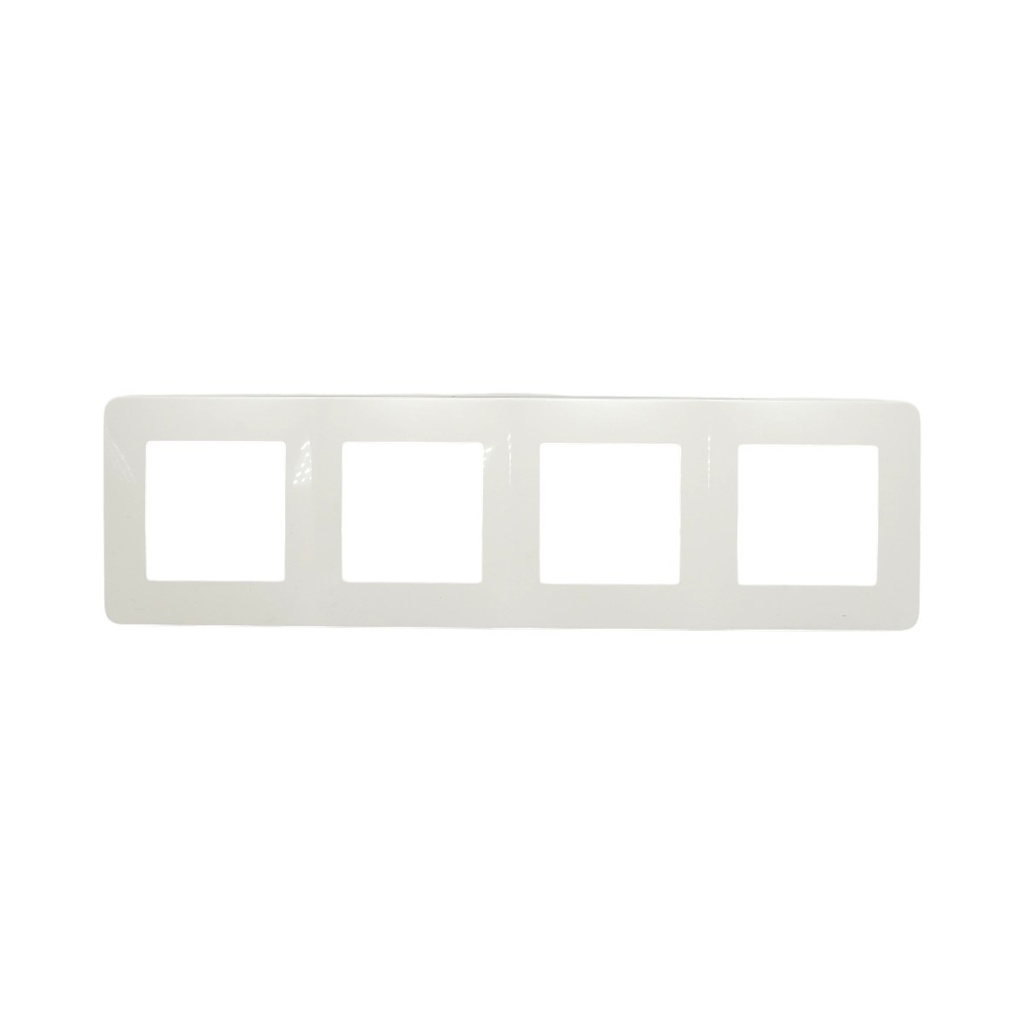 Rama cvadrupla alba PC priza si intrerupator 300x83mm