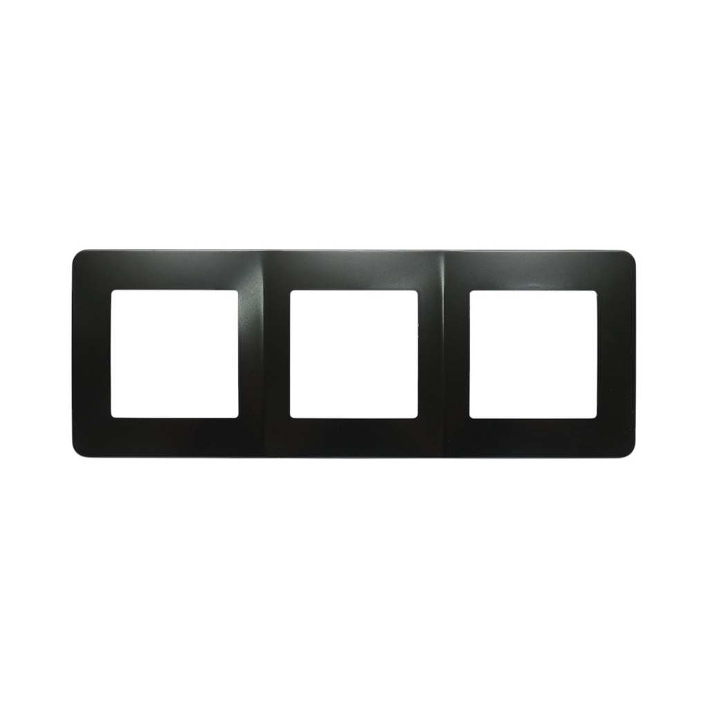 [AMAT6-126119] Rama tripla neagra PC priza si intrerupator 225x83mm