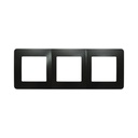 Rama tripla neagra PC priza si intrerupator 225x83mm