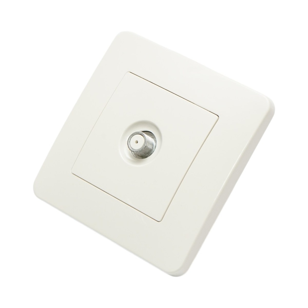 Priza TV tip F alba incastrata PC 80x80mm