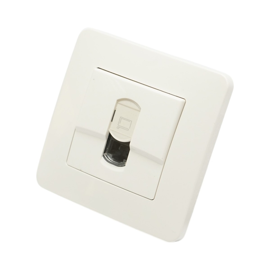[AMAT6-126125] Priza internet RJ45 alba incastrata PC 80x80mm