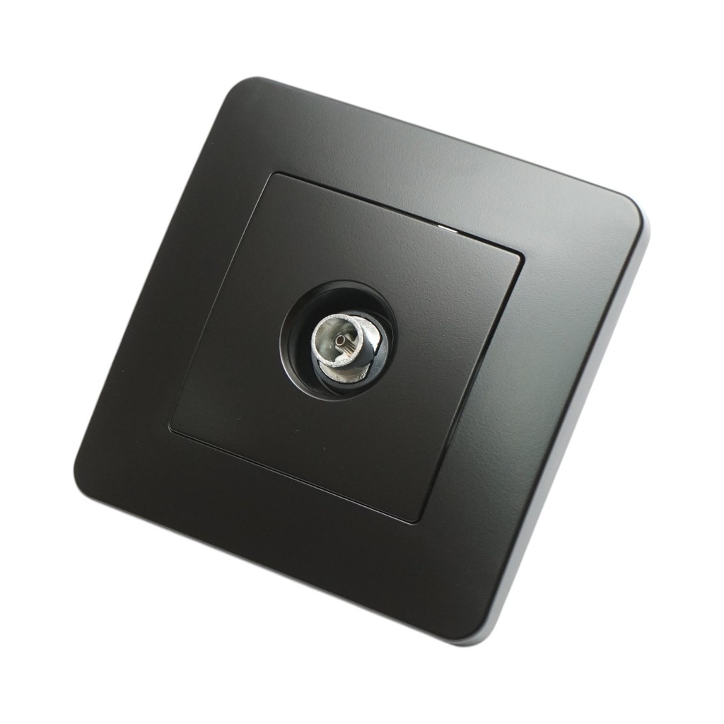 [AMAT6-126127] Priza TV neagra incastrata PC 80x80mm