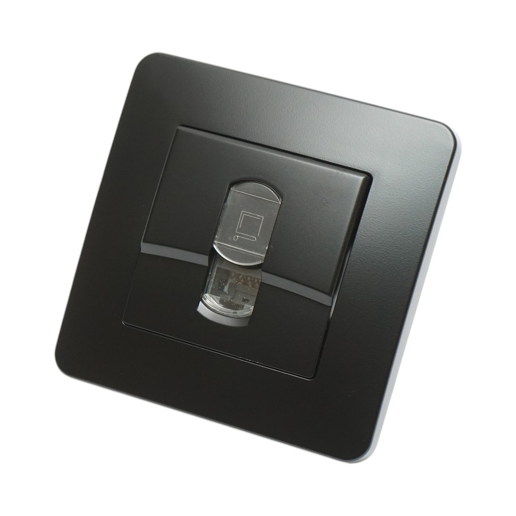 [AMAT6-126128] Priza internet RJ45 neagra incastrata PC 80x80mm