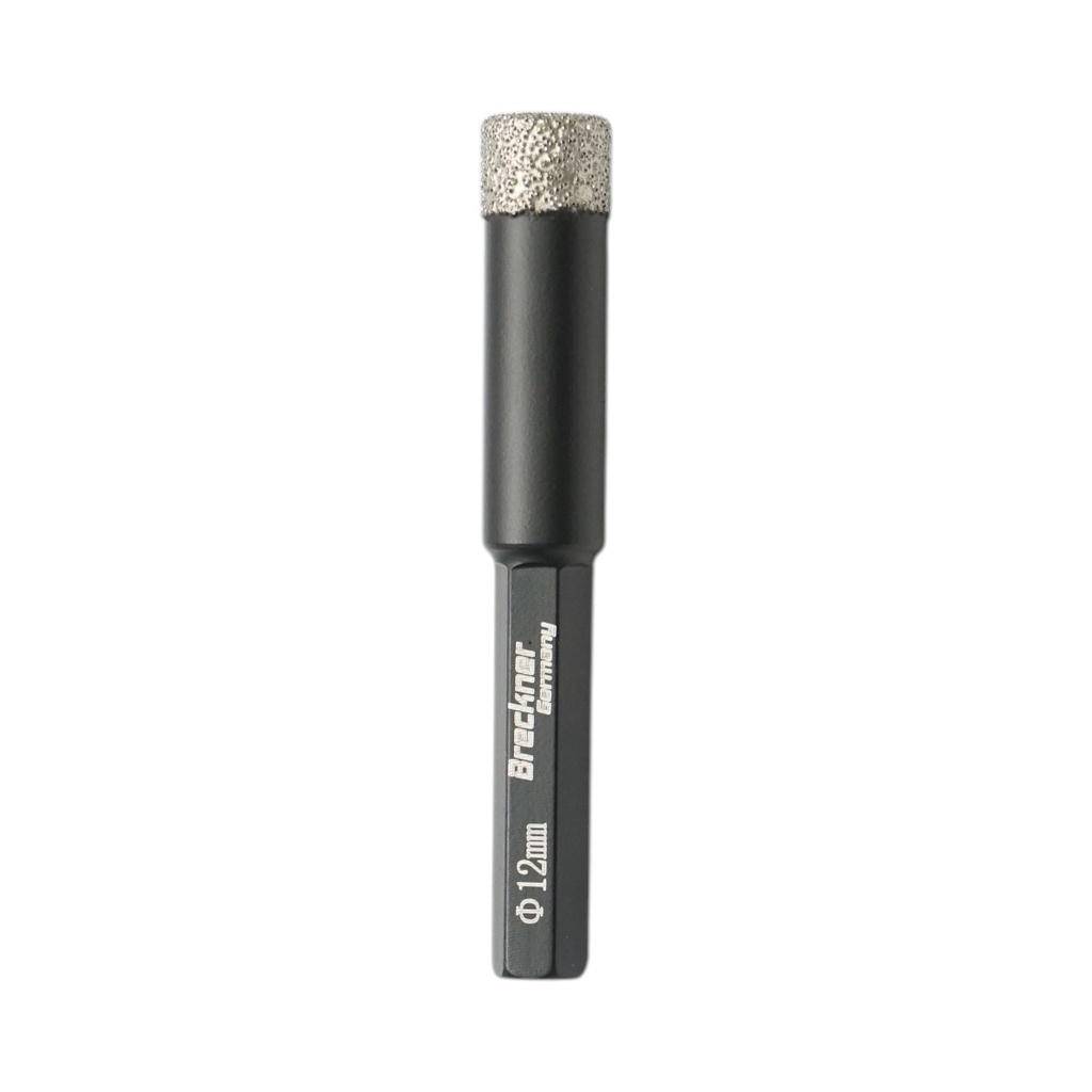 Carota diamantata burghiu 12x80mm, prindere hexagonala 1/4 pentru placi ceramice, marmura, granit