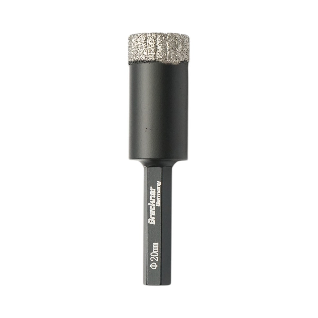 Carota diamantata burghiu 20x80mm, prindere hexagonala 1/4 pentru placi ceramice, marmura, granit