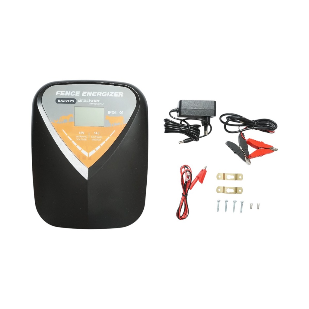 Aparat generator de impulsuri 14 Joule, 12V/220V, 140 km cu afisaj LCD pentru gard electric IPX6