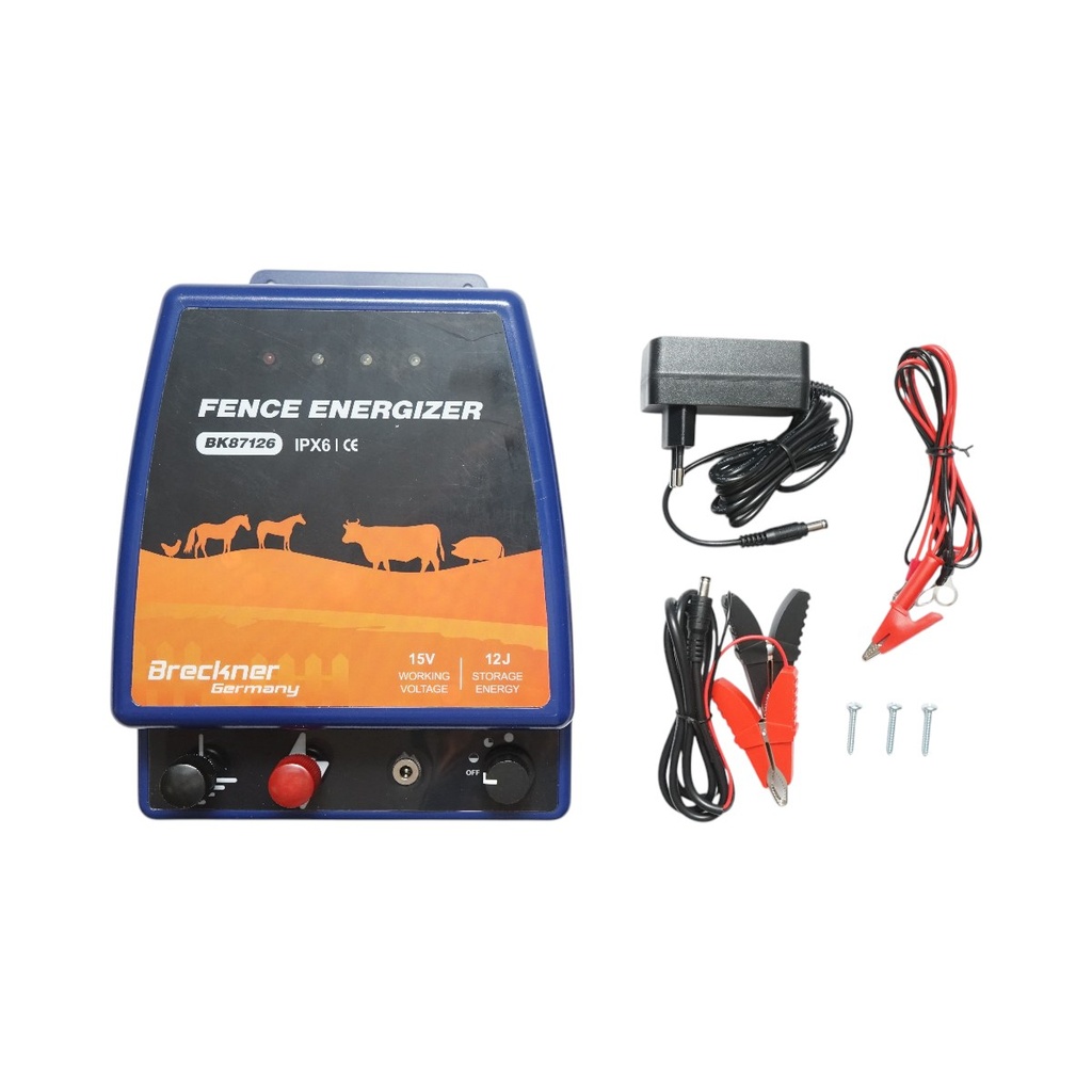 Aparat generator de impulsuri 12 Joule, 12V/220V, 80 km pentru gard electric IPX6