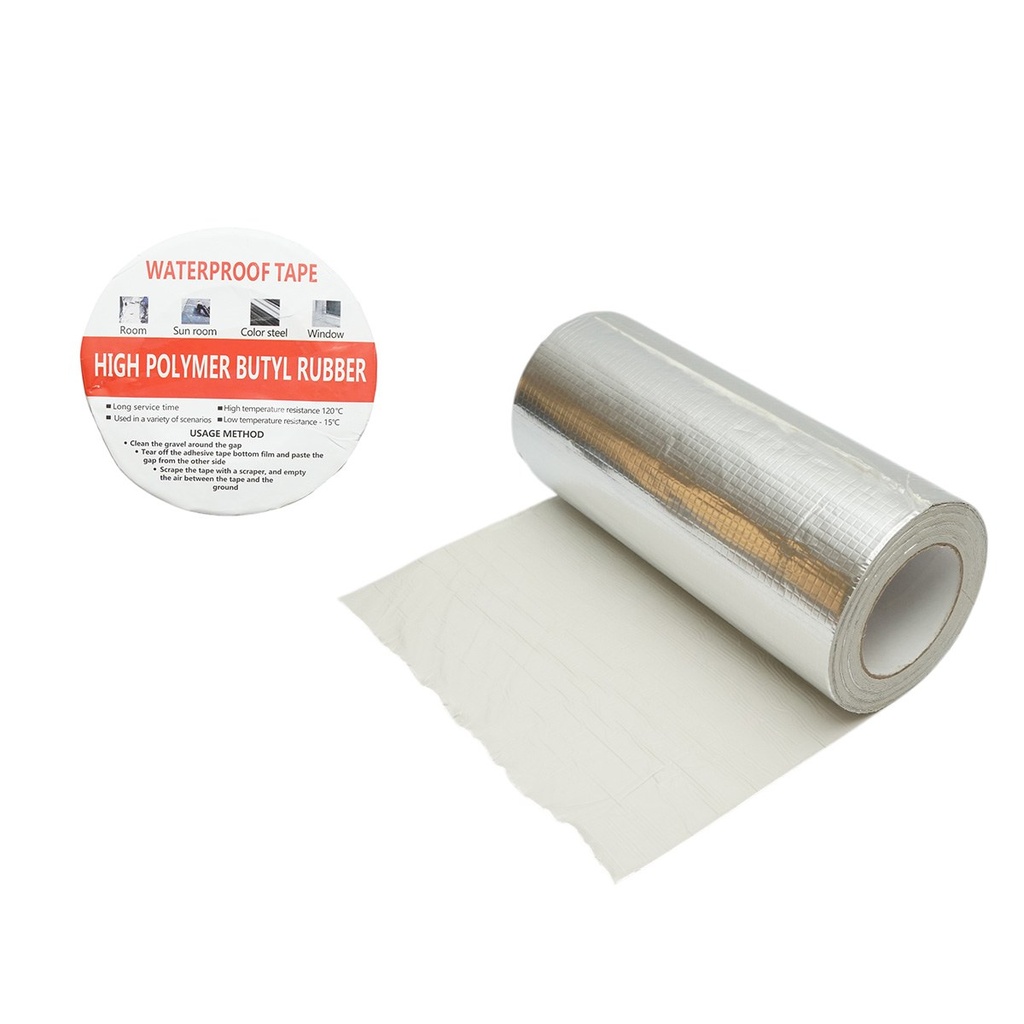 Banda butilica hidroizolanta autoadeziva cu folie de aluminiu 300mmx10m