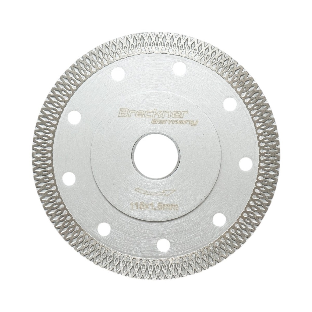 Disc diamantat turbo continuu 115x1.5x22.23mm, taiere umeda/uscata pentru ceramica dura, gresie, faianta