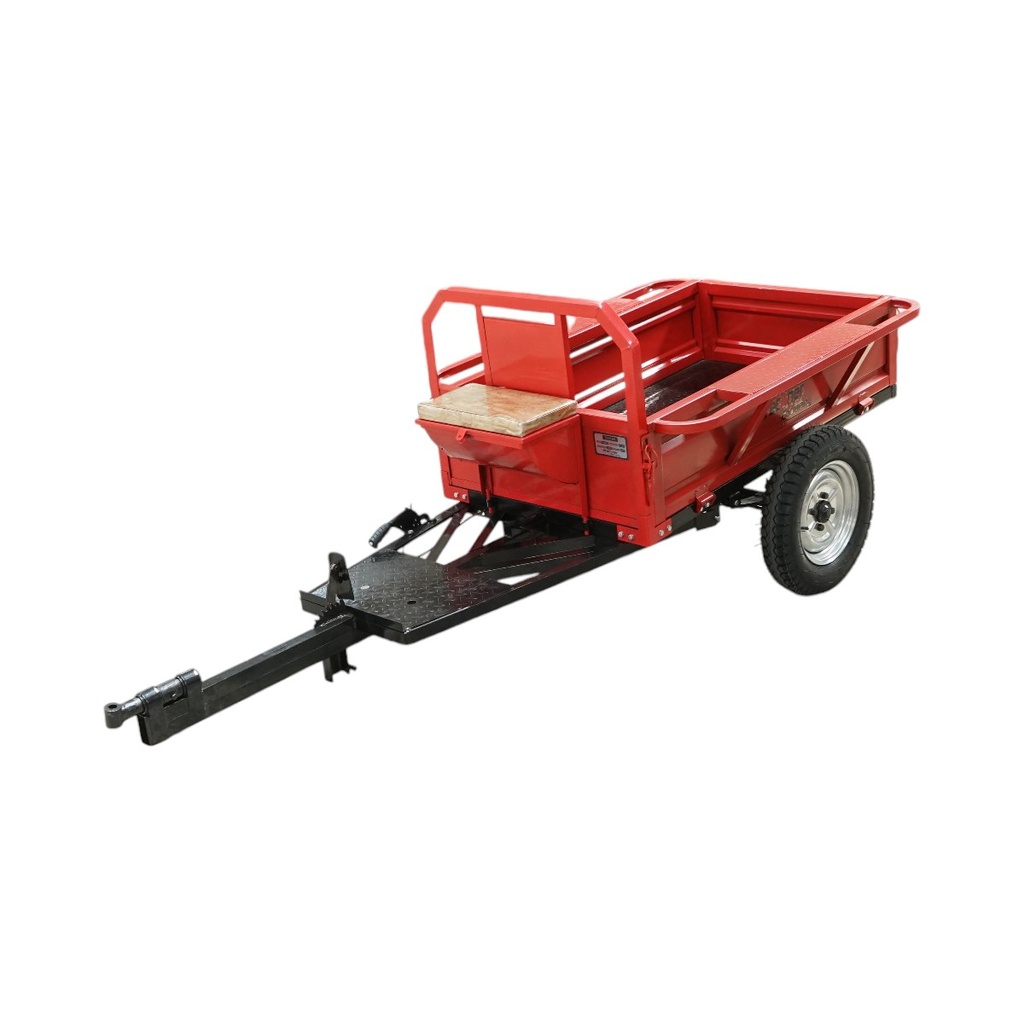 Remorca motocultor basculabila 500kg, bena 1400x800x300mm, roti 4.50-12