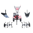 Motocultor 7.5CP cu freza 100cm, plug, rarita, motor benzina 4 timpi 212cc OHV, viteze 2+1, transmisie pinioane, roti 4.00-8