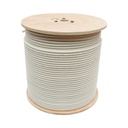 Cablu coaxial RG6 Trishield CCS 1.02mm, 75 Ohm, CPR Eca, PVC alb 305m/rola