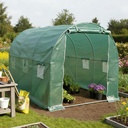 Solar de gradina 300x200x200cm, folie verde PE cu plasa 140g/mp UV, 1 usa, 6 ferestre, teava otel galvanizat 19mm THOR