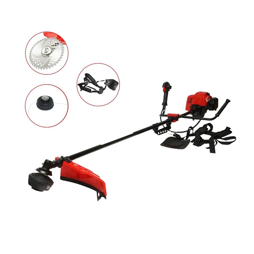 Motocoasa pe benzina profesionala Premium 3CP, 2T 52cc, turatie 7500rpm, disc 40T, tambur fir, kit accesorii incluse THOR