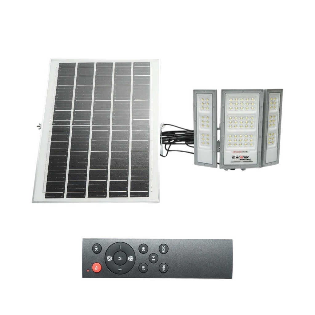 Lampa LED 1300lm, 6500K cu panou solar 25W, baterie LifePO4 3.2V/15Ah, senzor de miscare si telecomanda IP66