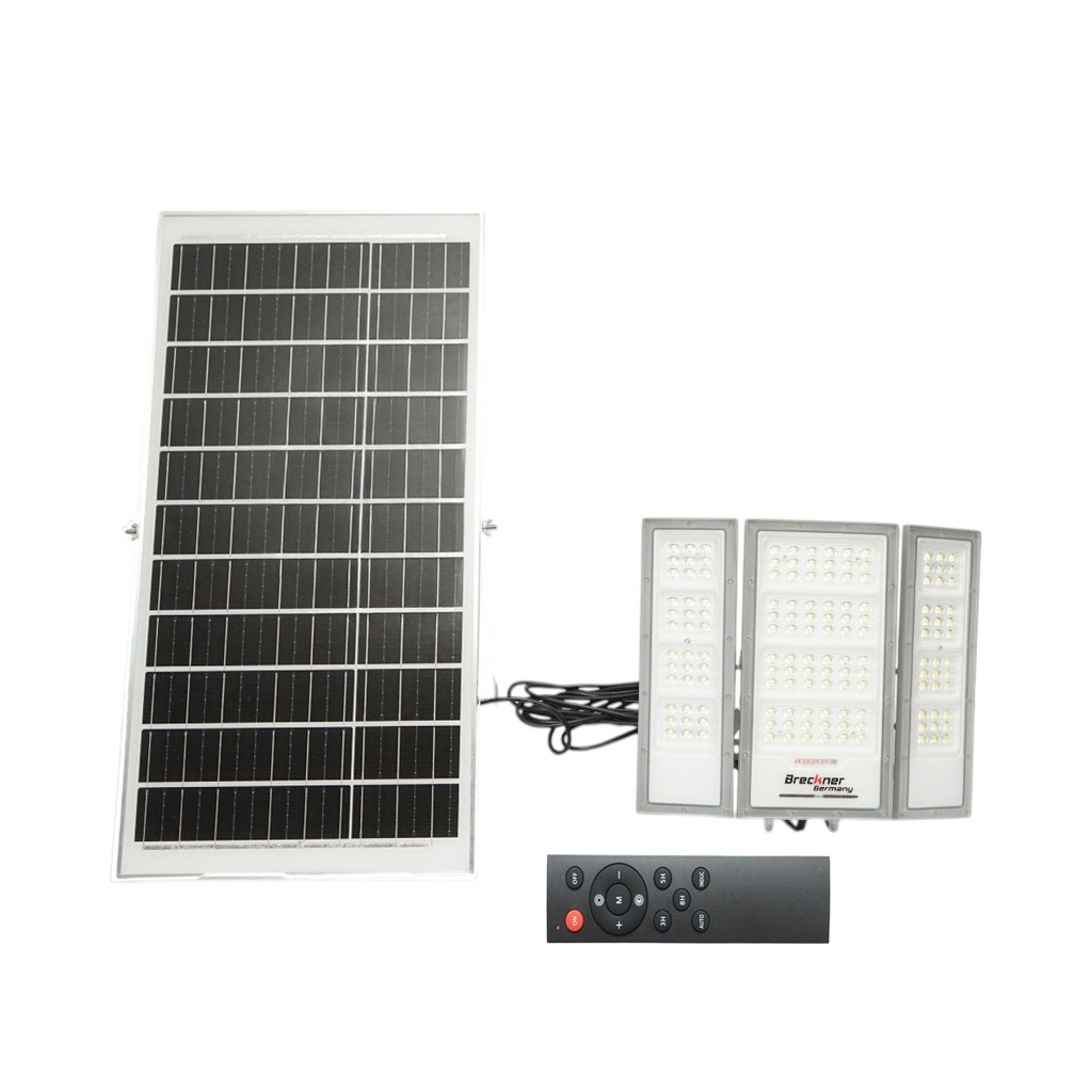 Lampa LED 2400lm, 6500K cu panou solar 40W, baterie LifePO4 3.2V/30Ah, senzor de miscare si telecomanda IP66