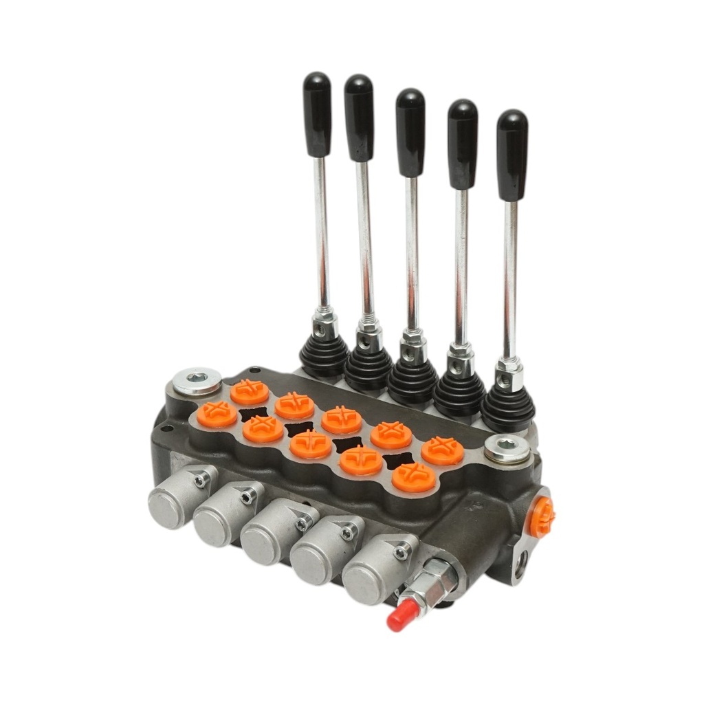 Distribuitor hidraulic 5 manete, debit 80L/min, presiune 200 bar