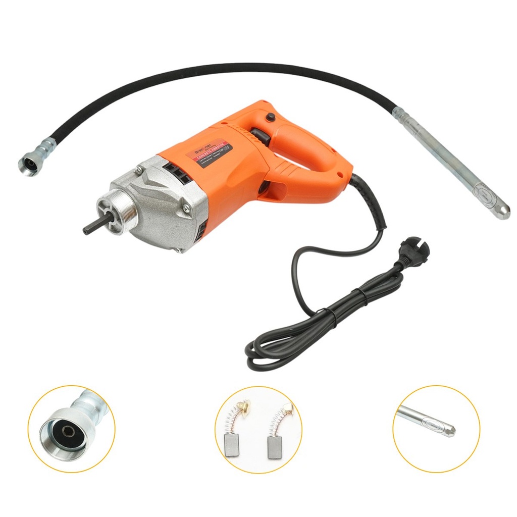 Vibrator beton electric portabil 1600W, 220V, ax flexibil 2m, cap 35mm, turatie 5000rpm