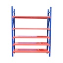 Raft metalic depozitare 5 nivele 200x60x250cm, 300 kg/nivel, albastru-portocaliu