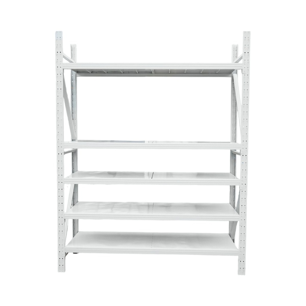 Raft metalic depozitare 5 nivele 200x60x250cm, 300 kg/polita, gri