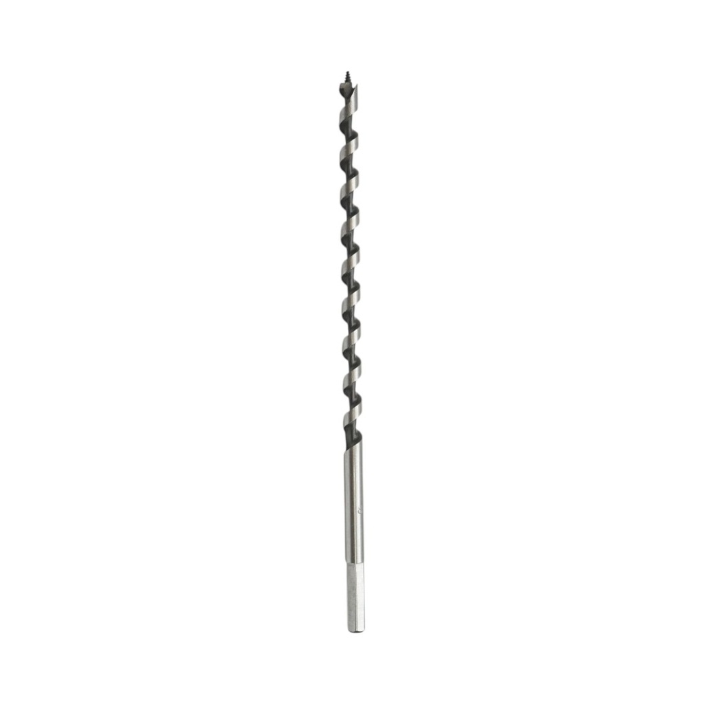 Burghiu lemn elicoidal 8x230mm, tija hexagonala, varf autoforant