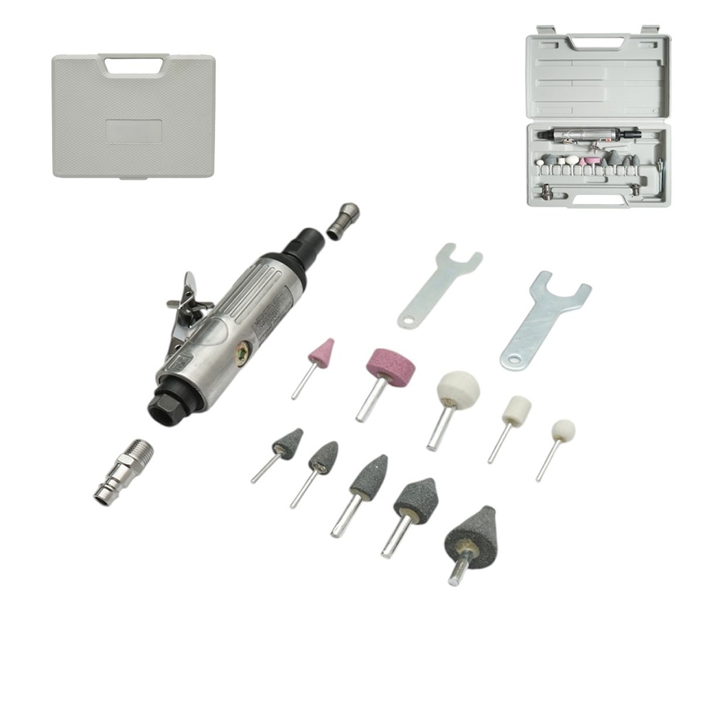Trusa polizor drept pneumatic biax 25000rpm, presiune 6-8 bar 16 piese
