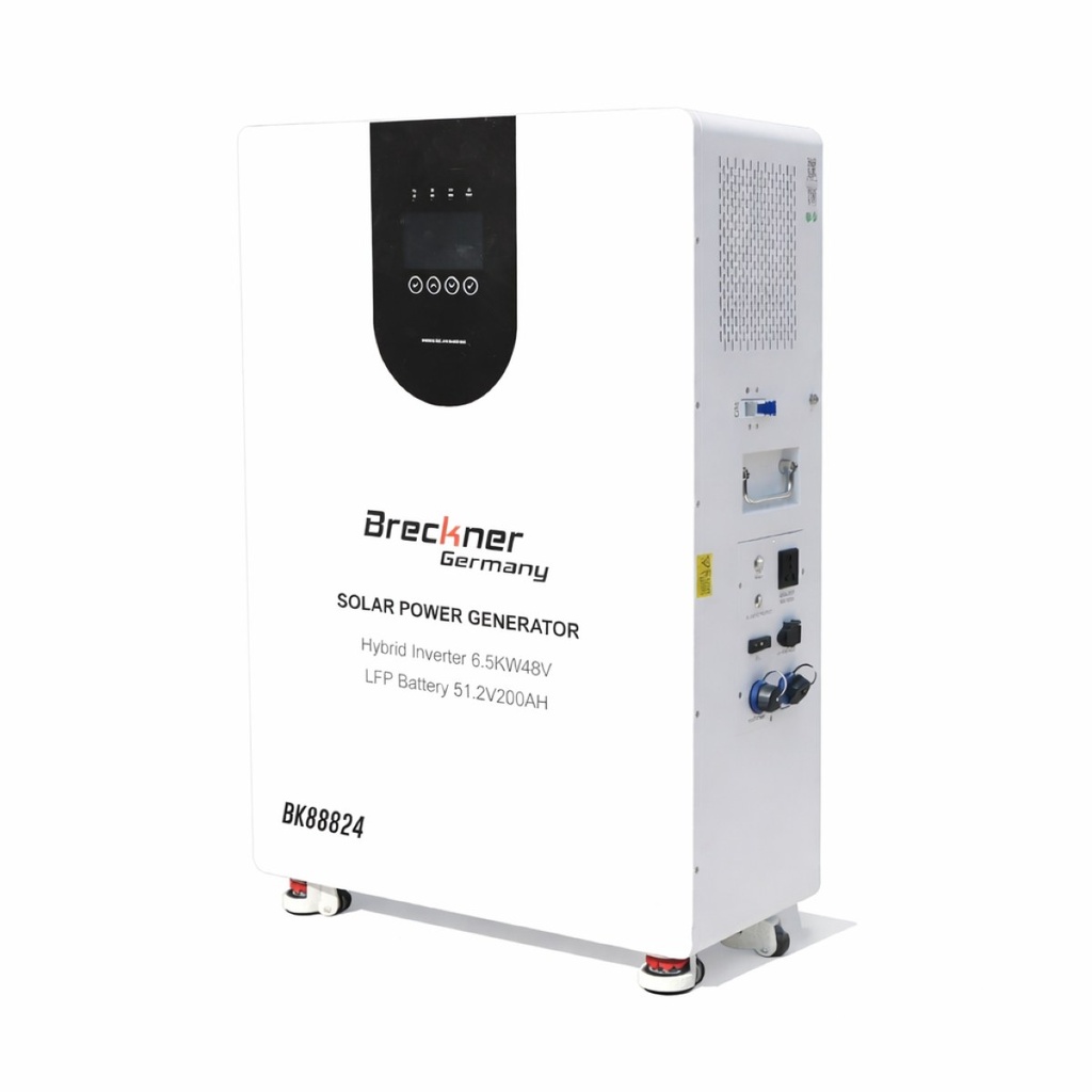 Sistem solar fotovoltaic All-in-One cu invertor hibrid 6.5kW, 48V ON/OFF GRID monofazic, baterie integrata 10.24kWh Li-ion 51.2V 200Ah
