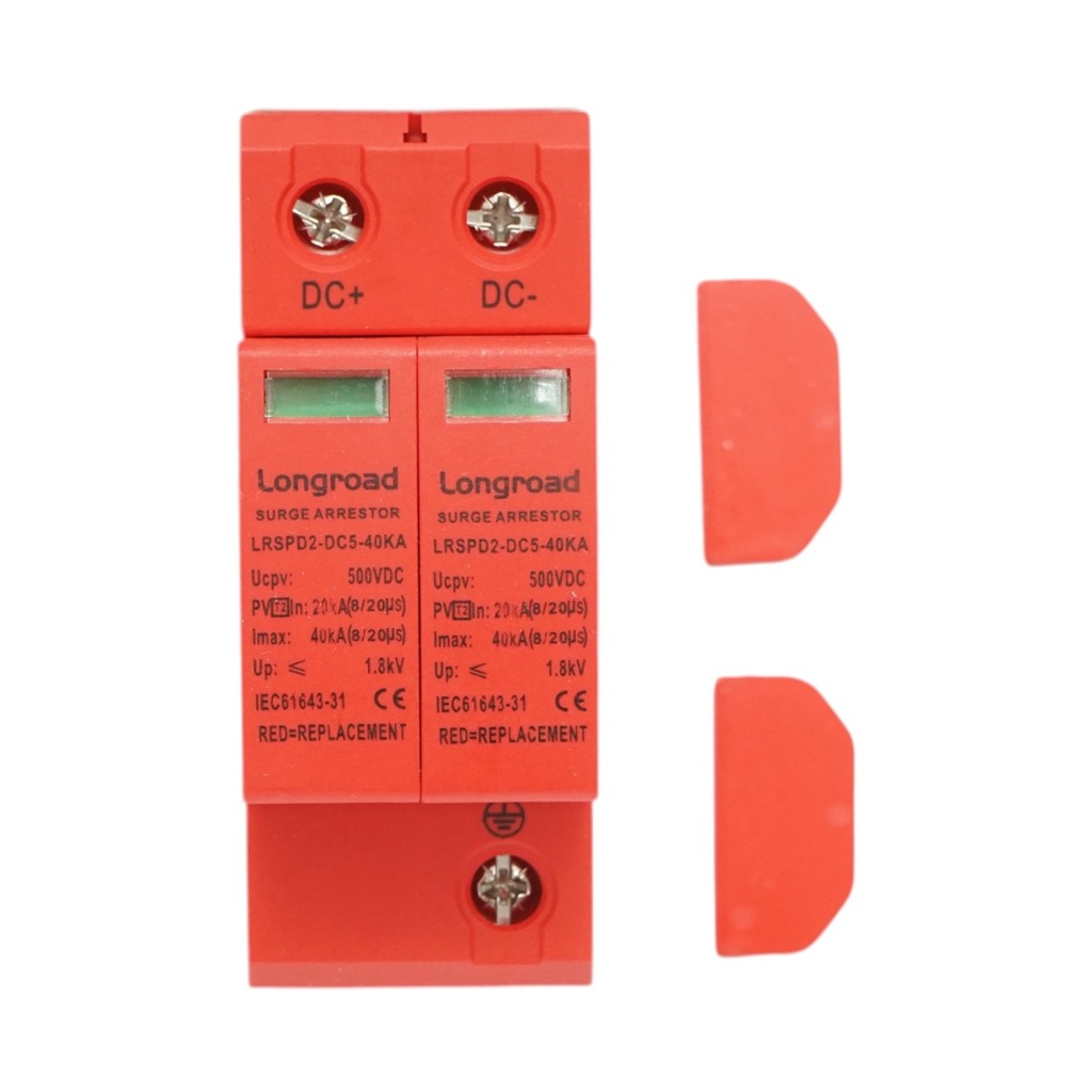 [AMAT6-126824] Descarcator supratensiune cu semnalizare sisteme fotovoltaice DC 2P tip C 500VDC LRSPD2-DC5-40KA Longroad