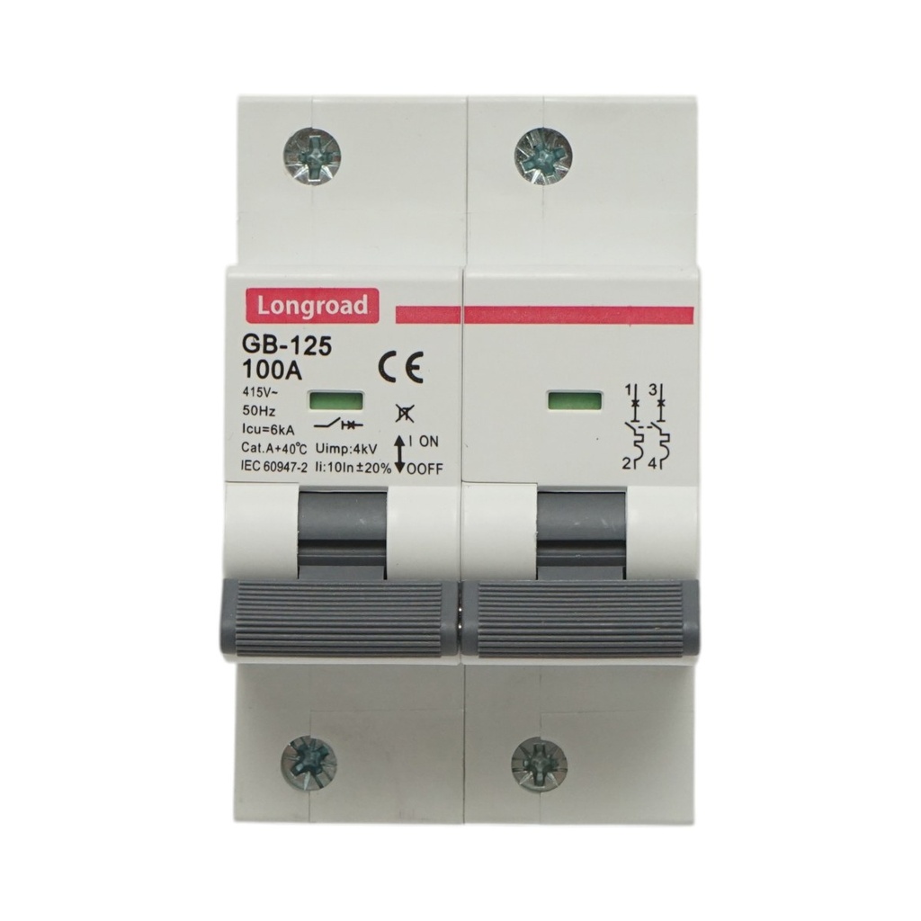 [AMAT6-126834] Siguranta automata intrerupator MCB 2P, 100A, 415VAC, 6kA Longroad