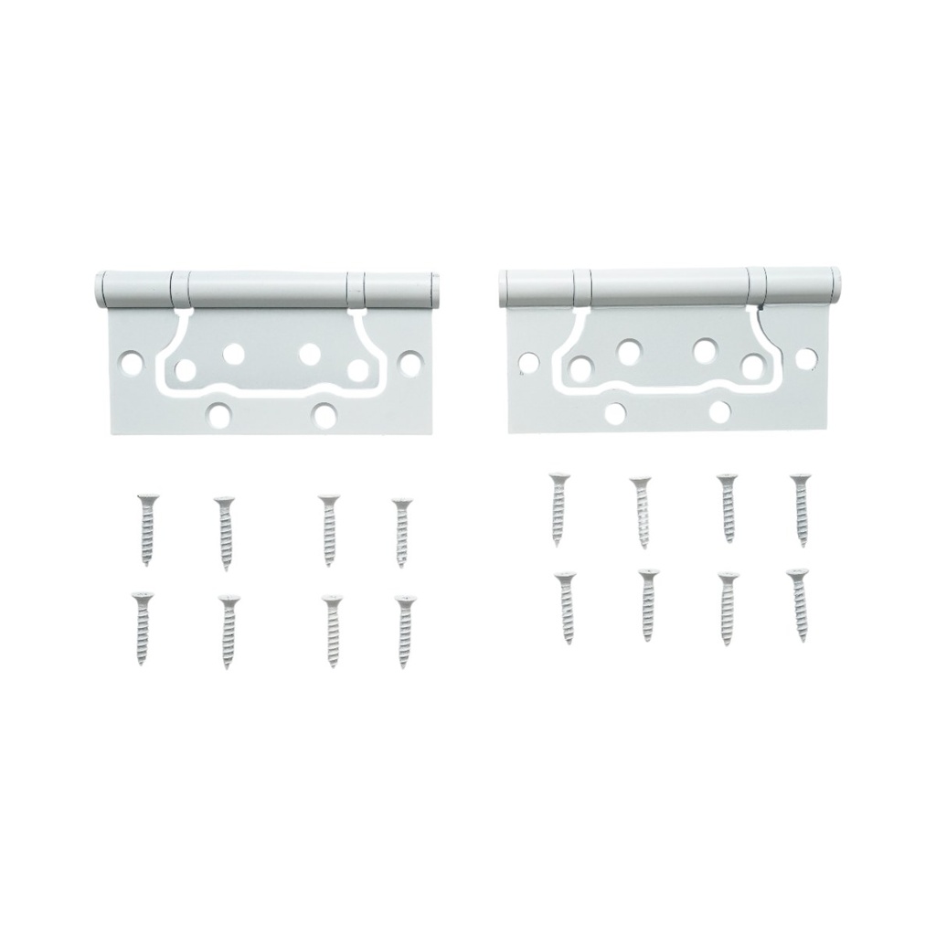 Set 2 balamale mobilier coplanare tip fluture 100x50mm, otel alb, suruburi incluse